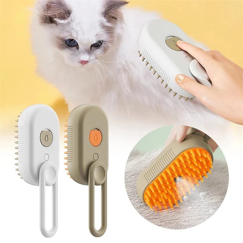 3-in-1 Electric Pet Steam Brush for Cats & Dogs