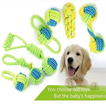 Cotton Dog Rope Chew Toy for Pet Dogs Outdoor Teeth Clean Ball Shape Toys for Small Large Dogs Interactive TY0076