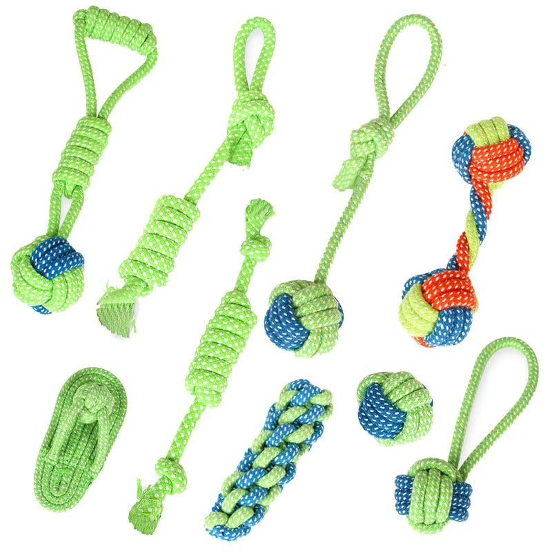 Cotton Dog Rope Chew Toy for Pet Dogs Outdoor Teeth Clean Ball Shape Toys for Small Large Dogs Interactive TY0076