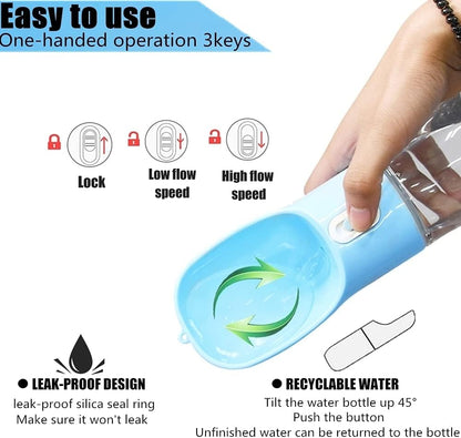 Dog Water Bottle for Walking, Dog Travel Water Bottle, Portable Dog Water Bottle