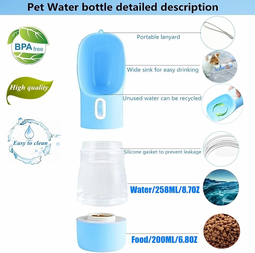 Dog Water Bottle for Walking, Dog Travel Water Bottle, Portable Dog Water Bottle