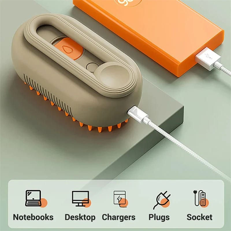 3-in-1 Electric Pet Steam Brush for Cats & Dogs