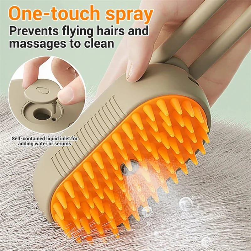 3-in-1 Electric Pet Steam Brush for Cats & Dogs