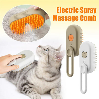 3-in-1 Electric Pet Steam Brush for Cats & Dogs