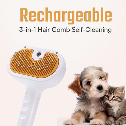 2025 Rechargeable Cat Steam Brush – Self-Cleaning Grooming Tool for Cats & Dogs