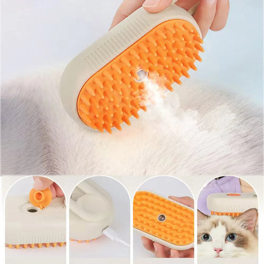 Cat Steam Brush Steamy Dog Brush 3 in 1 Electric Spray